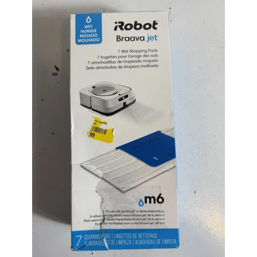 iRobot Braava jet Wet Mopping Pads 7 pack. Box Is dinged up But pads are‎ new